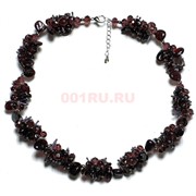 Бусы ежик из граната 45 см + бусины циркона