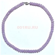 Бусы 45 см 8 мм из розового агата (приплюснутая бусина)