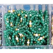 Кольцо из зеленого хризопраза бусина 3 мм граненая + экстра бусины