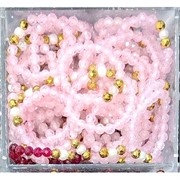 Кольцо из розового кварца бусина 3 мм граненая + экстра бусины