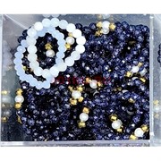 Кольцо из синего авантюрина бусина 3 мм граненая + экстра бусины