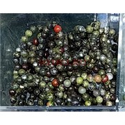 Кольцо из змеевика бусина 3 мм круглая