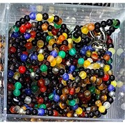 Кольцо из разных минералов бусина 3 мм круглая