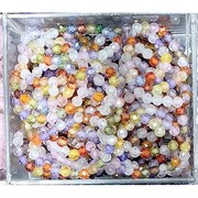 Кольцо из разных бусин светлых оттенков бусина 3 мм граненая