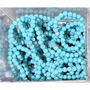 Кольцо из голубой бирюзы бусина 3 мм граненая