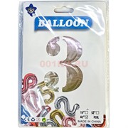 Воздушые шары с радужной цифрой «3» размер 40 дюймов