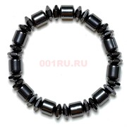 Браслет из гематита немагнитный (BR-2265) цилиндр + шайба + бусина 12 шт/упаковка