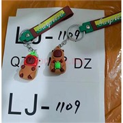 Брелок резиновый (LJ-1109) капибара с браслетом 12 шт/упаковка