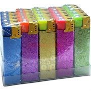 Зажигалка пьезо газовая (GG-044) цветная с узорами 50 шт/упаковка