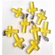 Крестики из желтого стекла 2,5 см длина