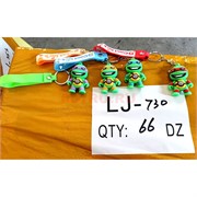 Брелок резиновый (LJ-730) черепашки ниндзя с браслетом 120 шт/блок