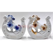 Собака в подкове (KL-1706) фигурка из фарфора 11,5 см