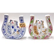 Собака в подкове (KL-1758) фигурка из фарфора 11,5 см