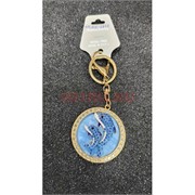Брелок со стразами и карабином (KY-2719) дельфин круглый 12 шт/упаковка