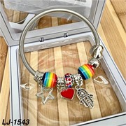 Браслет Pandora (LJ-1543) с шармами в прозрачном органайзере 12 шт/упаковка