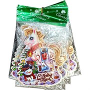 Картинка новогодняя 1 размер с Лошадками 20x15 см рисунки в ассортименте