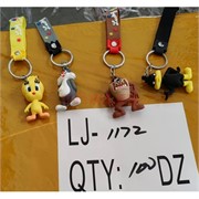 Брелок резиновый (LJ-1172) персонажи мультфильмов с браслетом 120 шт/блок
