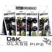 Трубка курительная D&K стеклянная «череп золотой и черный» 8441C