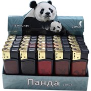 Зажигалка газовая (686) турбо «рисунки в коже» 25 шт/упаковка