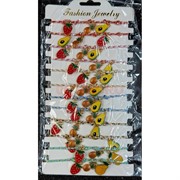 Браслет летний (BR-1232) фрукты с цветными нитками 12 шт/упаковка