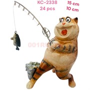 Фигурка Кот рыбак (2338) из керамики 15 см