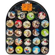 Магнит пластиковый (7065) круглый 30 мм Барашки и Козочки 24 шт/упаковка