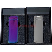 Зажигалка USB разрядная цветная глянцевая округлая