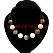 Бусы из жемчуга (майорка) и агата коричневого