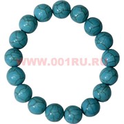Браслет из синей бирюзы 12 мм (натуральный камень)