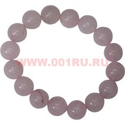Браслет из розового кварца 12 мм (натуральный камень)