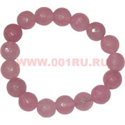 Браслет граненный 10 мм из розового кварца