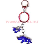 Брелок ФэнШуй "Носорог и слон" из металла 2 качество