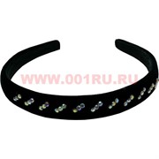 Ободок для волос бархатный со стразами, 12 шт\уп