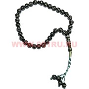 Четки мусульманские черные с серебряным узором