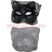 Маска Кошки черное и белое кружево