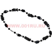 Бусы из черного агата 70 см оптом (россыпь+камень)