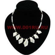 Колье из перламутра и гематита "Ромбики" цвет желтый
