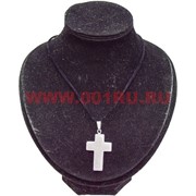 Крестик из натурального розового кварца подвеска