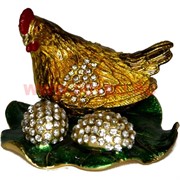 Шкатулка со стразами Курица-наседка (4338)