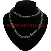 Нитка бусин змеевик 80 см натуральный камень