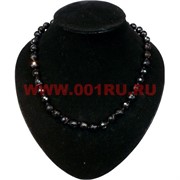 Бусы из граненого черного агата 10 мм