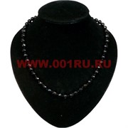 Бусы из граненого черного агата 8 мм