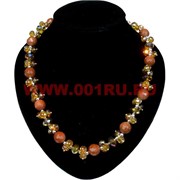 Бусы из коричневого авантюрина и циркония