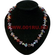 Бусы из сердолика, пирита и циркония