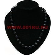 Бусы из черного агата 12 мм круглые 60 см