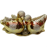 Утки мандаринки из фарфора под золото (123B) 9,5х19 см