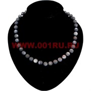 Бусы из африканского агата, серые 10 мм