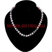 Бусы из африканского агата, серо-розовые 8 мм