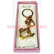 Брелок "Чайник", стразы, 6 штук в уп.,цена за штуку