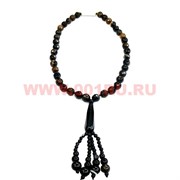 Бусы из натурального камня 52-55 см черный агат